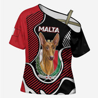 Personalized Malta Cross Shoulder Shirt Pharaoh Hound In Coat Of Arms - Wonder Print Shop