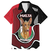 Personalized Malta Family Matching Off The Shoulder Long Sleeve Dress and Hawaiian Shirt Pharaoh Hound In Coat Of Arms - Wonder Print Shop