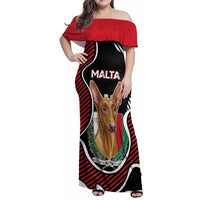 Personalized Malta Family Matching Off Shoulder Maxi Dress and Hawaiian Shirt Pharaoh Hound In Coat Of Arms - Wonder Print Shop