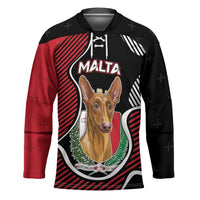 Personalized Malta Hockey Jersey Pharaoh Hound In Coat Of Arms - Wonder Print Shop