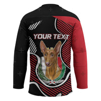 Personalized Malta Hockey Jersey Pharaoh Hound In Coat Of Arms - Wonder Print Shop