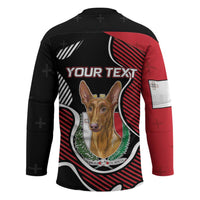 Personalized Malta Hockey Jersey Pharaoh Hound In Coat Of Arms - Wonder Print Shop