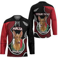 Personalized Malta Hockey Jersey Pharaoh Hound In Coat Of Arms - Wonder Print Shop