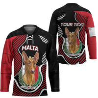 Personalized Malta Hockey Jersey Pharaoh Hound In Coat Of Arms - Wonder Print Shop