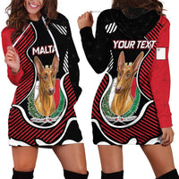 Personalized Malta Hoodie Dress Pharaoh Hound In Coat Of Arms - Wonder Print Shop