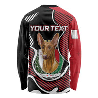 Personalized Malta Long Sleeve Shirt Pharaoh Hound In Coat Of Arms - Wonder Print Shop