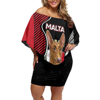 Personalized Malta Off Shoulder Short Dress Pharaoh Hound In Coat Of Arms - Wonder Print Shop