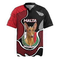 Personalized Malta Rugby Jersey Pharaoh Hound In Coat Of Arms - Wonder Print Shop