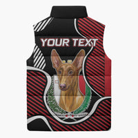 Personalized Malta Sleeveless Puffer Jacket Pharaoh Hound In Coat Of Arms - Wonder Print Shop