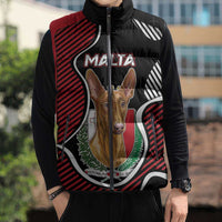 Personalized Malta Sleeveless Puffer Jacket Pharaoh Hound In Coat Of Arms - Wonder Print Shop