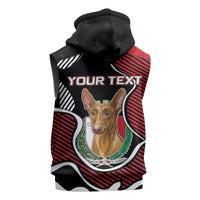 Personalized Malta Sleeveless Zip Hoodie Pharaoh Hound In Coat Of Arms - Wonder Print Shop