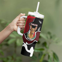 Personalized Malta Tumbler With Handle Pharaoh Hound In Coat Of Arms - Wonder Print Shop