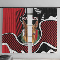 Malta Window Curtain Pharaoh Hound In Coat Of Arms - Wonder Print Shop