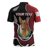 Personalized Malta Zipper Polo Shirt Pharaoh Hound In Coat Of Arms - Wonder Print Shop