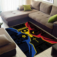 Moldova Area Rug The Aurochs Symbol With Patterns - Wonder Print Shop