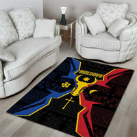 Moldova Area Rug The Aurochs Symbol With Patterns - Wonder Print Shop