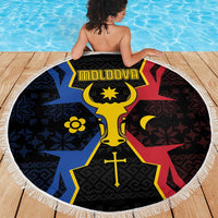 Moldova Beach Blanket The Aurochs Symbol With Patterns - Wonder Print Shop