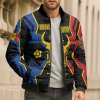 Personalized Moldova Bomber Puffer Jacket The Aurochs Symbol With Patterns - Wonder Print Shop