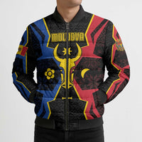 Personalized Moldova Bomber Puffer Jacket The Aurochs Symbol With Patterns - Wonder Print Shop