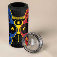 Personalized Moldova 4 in 1 Can Cooler Tumbler The Aurochs Symbol With Patterns - Wonder Print Shop