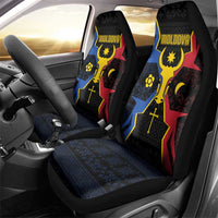 Moldova Car Seat Cover The Aurochs Symbol With Patterns - Wonder Print Shop
