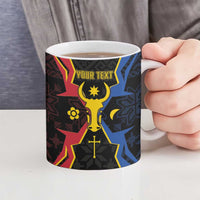 Personalized Moldova Ceramic Mug The Aurochs Symbol With Patterns - Wonder Print Shop