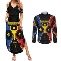 Personalized Moldova Couples Matching Summer Maxi Dress and Long Sleeve Button Shirt The Aurochs Symbol With Patterns - Wonder Print Shop