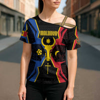 Personalized Moldova Cross Shoulder Shirt The Aurochs Symbol With Patterns - Wonder Print Shop