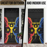 Moldova Door Cover The Aurochs Symbol With Patterns - Wonder Print Shop