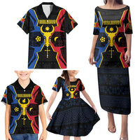 Personalized Moldova Family Matching Puletasi and Hawaiian Shirt The Aurochs Symbol With Patterns - Wonder Print Shop
