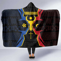 Moldova Hooded Blanket The Aurochs Symbol With Patterns - Wonder Print Shop