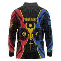 Personalized Moldova Long Sleeve Polo Shirt The Aurochs Symbol With Patterns - Wonder Print Shop