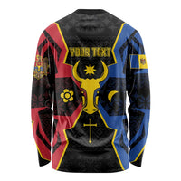 Personalized Moldova Long Sleeve Shirt The Aurochs Symbol With Patterns - Wonder Print Shop