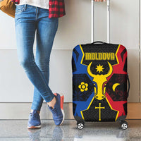 Moldova Luggage Cover The Aurochs Symbol With Patterns - Wonder Print Shop