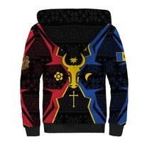 Personalized Moldova Sherpa Hoodie The Aurochs Symbol With Patterns - Wonder Print Shop