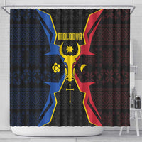 Moldova Shower Curtain The Aurochs Symbol With Patterns - Wonder Print Shop