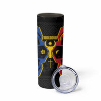 Personalized Moldova Skinny Tumbler The Aurochs Symbol With Patterns - Wonder Print Shop