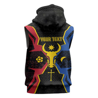 Personalized Moldova Sleeveless Hoodie The Aurochs Symbol With Patterns - Wonder Print Shop