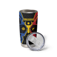 Personalized Moldova Tumbler Cup The Aurochs Symbol With Patterns - Wonder Print Shop
