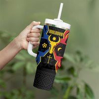 Personalized Moldova Tumbler With Handle The Aurochs Symbol With Patterns - Wonder Print Shop
