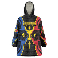 Personalized Moldova Wearable Blanket Hoodie The Aurochs Symbol With Patterns - Wonder Print Shop