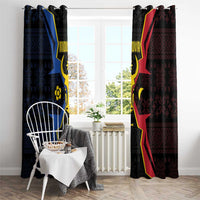 Moldova Window Curtain The Aurochs Symbol With Patterns - Wonder Print Shop