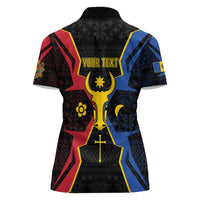 Personalized Moldova Women Polo Shirt The Aurochs Symbol With Patterns - Wonder Print Shop