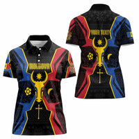 Personalized Moldova Women Polo Shirt The Aurochs Symbol With Patterns - Wonder Print Shop
