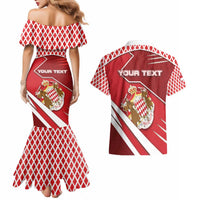 Personalized Monaco Couples Matching Mermaid Dress and Hawaiian Shirt Coat Of Arms Unique Style - Wonder Print Shop