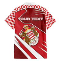 Personalized Monaco Family Matching Off The Shoulder Long Sleeve Dress and Hawaiian Shirt Coat Of Arms Unique Style - Wonder Print Shop