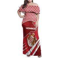 Personalized Monaco Family Matching Off Shoulder Maxi Dress and Hawaiian Shirt Coat Of Arms Unique Style - Wonder Print Shop