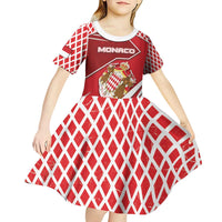 Personalized Monaco Kid Short Sleeve Dress Coat Of Arms Unique Style - Wonder Print Shop