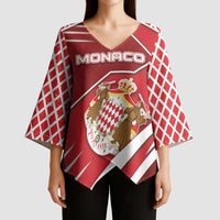 Personalized Monaco Kimono Sleeve Blouse Coat Of Arms Unique Style - Wonder Print Shop