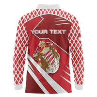 Personalized Monaco Long Sleeve Polo Shirt Coat Of Arms Unique Style - Wonder Print Shop